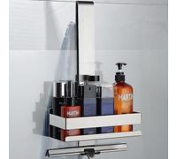 Hanging Shower Shelf - Stainless Steel Bathroom Shelf For Hanging Glass Shower Screen, Shower Caddy With Hook For Frameless Glass Door