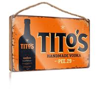 Hanging Sign Decor Tito's Handmade Vodka. Summer Wood Hanging Room Accessories For Men(23X35CM)