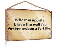 Hanging Sign Decor Where Is The Brave Soldier Who Fought Ten Times His Weight In Battle? Wooded Sign Summer Wood Hanging Room Accessories For Men(15X28CM)