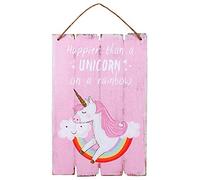 Something Different UO_60026 Hanging Sign | Happier Than a Unicorn | 1pc, Pink