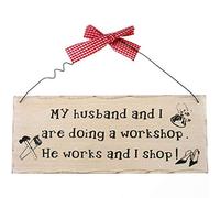 Hanging Sign | "My Husband And I" | H:10cm W:25cm D:0.7cm | pack of 1