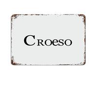 Hanging Sign Welsh Croeso with Welsh Dragon Door Metal Sign with Sayings Metal Tin Sign Motivational Wall Art Rustic Wall Decorations for Living Room Kitchen Signs Wall Hanging Sign 8x12 inch