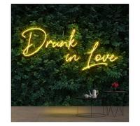 Hanging Signs Neon Signs Drunk in Love Lights USB Powered, Adjustable Brightness Neon Lights Suitable for Party Decor 20.5cmx42cm(I)