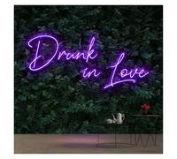 Hanging Signs Neon Signs Drunk in Love Lights USB Powered, Adjustable Brightness Neon Lights Suitable for Party Decor 20.5cmx42cm(E)