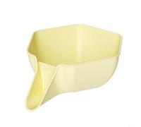 Hanging Sink Strainer Basket PET Plastic Drainage Tool(Yellow) | Corner for fit design, saves sink space, dense holes for fast drainage, transparent PET material, easy to hang