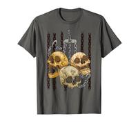 Hanging Skulls in chains with Screaming dead heads T-Shirt