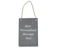 Hanging Slate Board with Jute Rope, Grey, Decorative Wall Sign