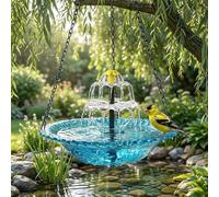 Hanging Solar Bird Bath Fountain,2026 New Solar Cascade Hanging Bird Bath Fountain,Hanging Bird Bath with Water,Decorative Bird Bath Fountain for Garden Yard Patio