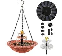 Hanging Solar Bird Bath Fountain, Solar Powered Water Fountains, Cascading Outdoor Fountain, Hanging Birds Baths, Flowing Water, Weatherproof Birds Baths, Garden Decor, Outdoor Birdbath, Easy to Maint