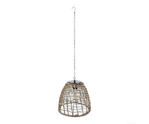 Hanging Solar Lantern 22cm for Patio Porch Decor | Warm flickering LED, auto dusk sensor, for solar powered, no wiring needed, patio porch decor