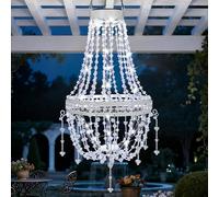 Hanging Solar Lantern Outdoor Chandelier, Waterproof Modern Crystal Acrylic Pendant Light with Cool White LED S Hook Decorative Garden Lights for Gazebo, Patio, Yard, Party, Wedding, Home Decor