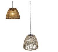 Hanging Solar Lights with Rattan Shade, IP44 Waterproof LED Solar Lantern, Wire-Free 600mAh 3000K Warm Light for Outdoor Garden, Yard & Patio