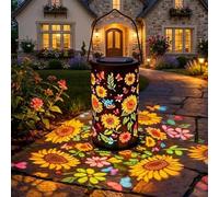 Hanging Solar Shadow Lantern with Hollow Design, Solar-Powered Sunflower Projector Light, Sunflower Solar Lanterns Gifts for Women Mum, Solar Garden Lights for Patio Yard Pathway (Coloured)