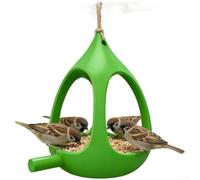 Hanging Spherical Bird Feeder For Outdoor Garden Decor With Efficient Drainage System To Attract Wild Birds White Tone Sturdy Pet Construction Mount Design 11.7(Green)
