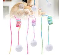 Hanging Spring Plush Ball Cat Toy, 2025 New 3pcs Interactive Suction Cup Play Toy with Bell and Crinkle Ball, Encourages Indoor Activity and Mental Stimulation in Kittens and Cats