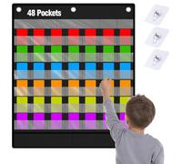 Hanging Storage Bag for Yoto Cards - 48 Pocket Wall Hanging Card Holder for Yoto Mini Cards, Easy Access & Display, Durable Nylon, Space-Saving for Yoto Player Card Storage Pouch for Kids (Black)