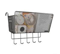 Hanging Storage Basket for Dormitory and Bunk Bed Use, Metal Organizer with Space Saving Design, Keeps Bedside Essentials Within Reach (B)