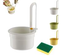 Hanging Strainer Basket, 2025 Self-Cleaning Kitchen Sink Food Waste Catcher Faucet Hanging, Press Automatic Faucet Hanging Strainer Plastic Easy Installation and Removal (White)