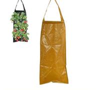 Hanging Strawberry Planter, 1Pack Breathable Felt Grow Bags with 8 Side Pockets & Reinforced Handles, Upside-Down Patio Garden Container for Tomato, Vegetable, Flower, Outdoor Indoor Planting