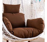 Hanging Swing Chair Cushion Cover Indoor/Outdoor Egg Chair Hammock with Headrest & Armrest Brown Perfect for Garden & Patio Relaxation