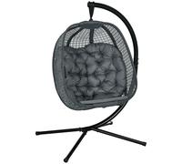 Outsunny Hanging Swing Chair w/ Thick Cushion, Patio Hanging Chair, Dark Grey