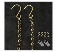 Hanging SystemBrass Chain & Flexible Picture Wire Mounting Hardware with Hooks Large Sling Ring & Removable Cords (10 Pack 1m/3.3ft) for Easy Art Display