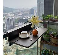 Hanging table, balcony hanging table, railing folding table, solid wood bar counter, wall desk, leisure shelf (size: 120 x 37 cm)