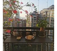 Hanging table, balcony railing table, height-adjustable desk with balcony, side table or dining shelf/simple mounting system, railing holder serving rack for the terrace garden