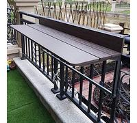 Hanging table, balcony shelf folding table, railing hanging table, height-adjustable folding desk made of solid wood (size: 80 x 37 cm)