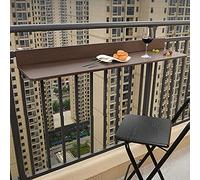 Hanging table, foldable balcony deck table, black/white, side table or dining table/easy mounting system, adjustable railing dining shelf, suitable for most terrace railings (3 G