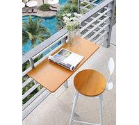 Hanging table, foldable balcony side table, adjustable patio shelf, garden shelf, hanging bar desk for outdoor use, easy to install, accessories included (color: white)