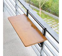 Hanging table, foldable balcony side table, hanging desk for railings, foldable deck shelf, hanging outdoor bar, small dining table holder for home, laptop table (color: black, size)