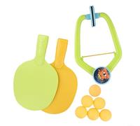Hanging Table Tennis Trainer, 2 Rackets 6 Balls, Indoor Elastic Cord Practice Set, Adjustable 0-2.5m Rope for Reaction Skills, Family Parent-Child Interactive Sports Game