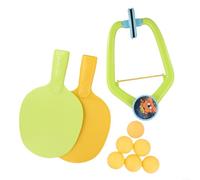 Hanging Table Tennis Trainer Set for Kids Adults - Portable for ping Pong Practice Tool with Rackets Balls - Solo Spin Training Equipment Green Orange 0-2.5m Rope