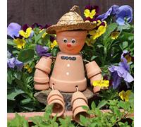 Hanging Terracotta Pot Man, Decorative Garden Item. Gift Idea. Height 30 Cm