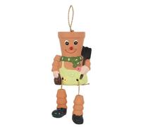Hanging Terracotta Pot Man With Small Plant Pot. Novelty Gift Idea. Height 21 Cm