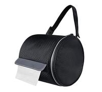 Hanging Toilet Paper Holder Waterproof Tissue Holder Cat Proof Roll Paper Case Cover Portable and Foldable Roll Storage Bag with Adjustable Strap for Wall Car Camping Tent Home Office Black Honeycomb