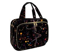 Hanging Toiletry Bag for Women, Dance Skeleton Circles Travel Makeup Bag Organizer Cosmetic Make up Toiletries Bag for Travel Essentials Accessories