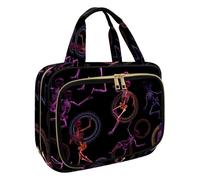 Hanging Toiletry Bag for Women, Dance Skeletons Circle Travel Makeup Bag Organizer Cosmetic Make up Toiletries Bag for Travel Essentials Accessories
