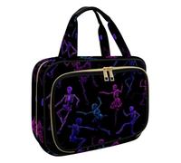 Hanging Toiletry Bag for Women, Dance Skeletons Travel Makeup Bag Organizer Cosmetic Make up Toiletries Bag for Travel Essentials Accessories