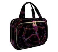Hanging Toiletry Bag for Women, Funny Dance Skeleton Travel Makeup Bag Organizer Cosmetic Make up Toiletries Bag for Travel Essentials Accessories