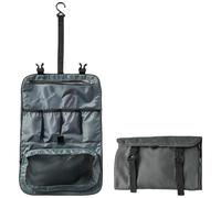 Hanging Toiletry Travel Bag, Large Folding Cosmetic Organizer in Gray, Multi Compartment Portable Toiletry Bag with Front Zipper, for Vacations, Business Trips, Gym