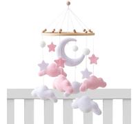 Hanging Toy Cot, Soft Felt Clouds Mobile Cradle, Felt Toy Soothing Children's Charm for Both Girls and Boys. Perfect for Sons and Daughters, It Naturally Enriches