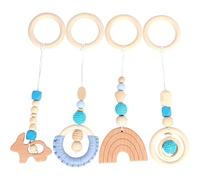 Hanging Toys for Baby Gym 4Pcs 4 Style 11" Wooden Hanging Baby Toys for Play Gym Smooth & Sturdy Developmental Infant Essentials, GAMES