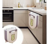 Hanging Trash Bin, Foldable Kitchen Bin Over the Cabinet Door, Wall Mounted Food Waste Caddy Kitchen Compost Bins Hanging Trash Can for Cabinet, Cupboard, Bathroom (C, 21 * 20cm)