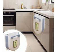 Hanging Trash Bin, Foldable Kitchen Bin Over the Cabinet Door, Wall Mounted Food Waste Caddy Kitchen Compost Bins Hanging Trash Can for Cabinet, Cupboard, Bathroom (B, 21 * 20cm)