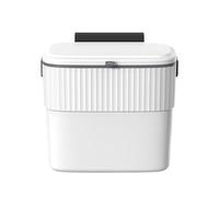 Hanging Trash Bin With Lid, Under Cupboard Mounted Compost Bin With Slide Open Lid, Wall Mounted Rubbish Wastebasket, 9L/11L Garbage Can For Kitchen Cabinet And Bedroom Use, White