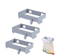 Hanging Trash Can, Sealable Toilet Trash Can, Foldable Trash Bag Holder, Cabinet Door Garbage Holder with Lid Hanging Kitchen Waste Bins Trash Rack Portable Hanging Rubbish Rack Plastic (3 PC)