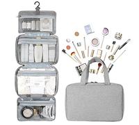 Hanging Travel Organizer Bags,Foldable Garment Bag,Large Capacity Multi-Compartment Storage Bags,Waterproof Oxford Luggage Sorting Storage for Daily Clothes,Essentials,Makeup,Shampoo (Grey)