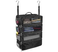 Hanging Travel Organizer Waterproof Suitcase Bag with Rotating Hook, Foldable Storage Bag Packing Cubes for Trips, 9.8x14.6x9 Inch, Closet Organizer Black